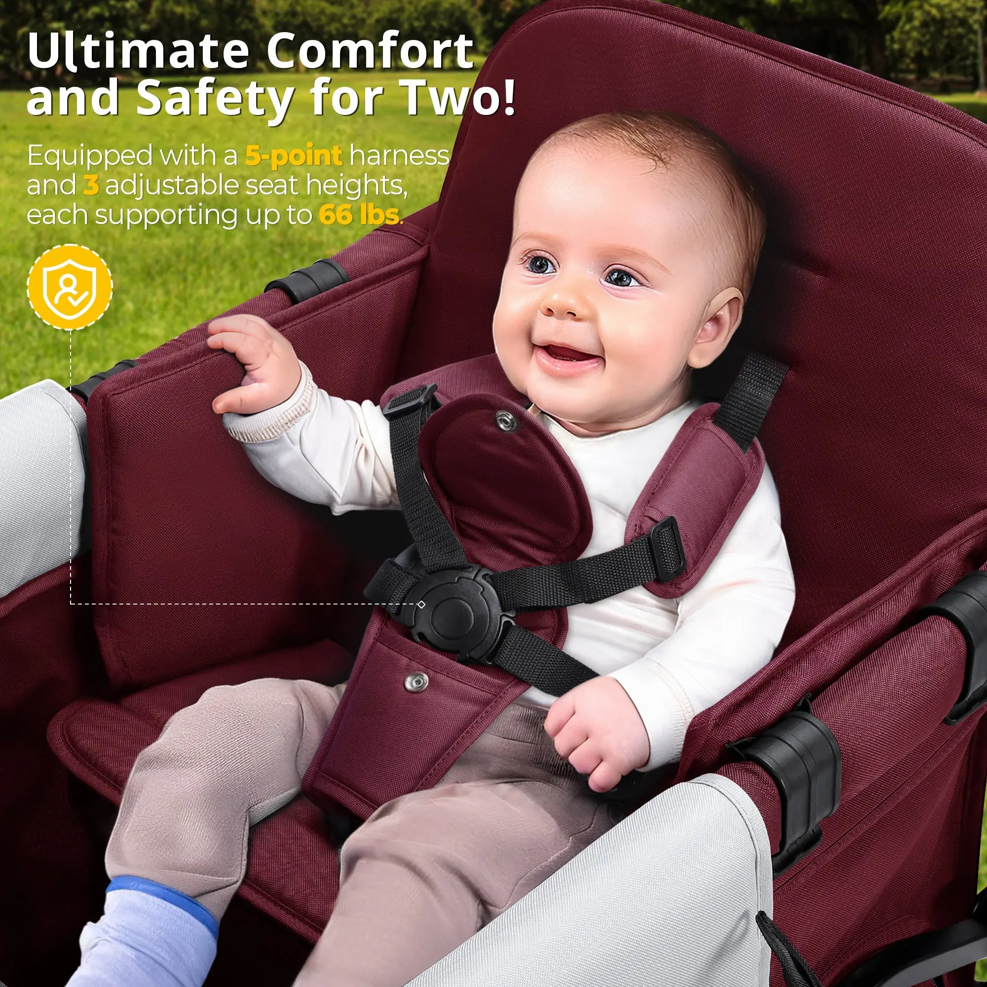 Momfann Stroller Wagon for Kids – 2-Seater All-Terrain Baby Wagon Momfann