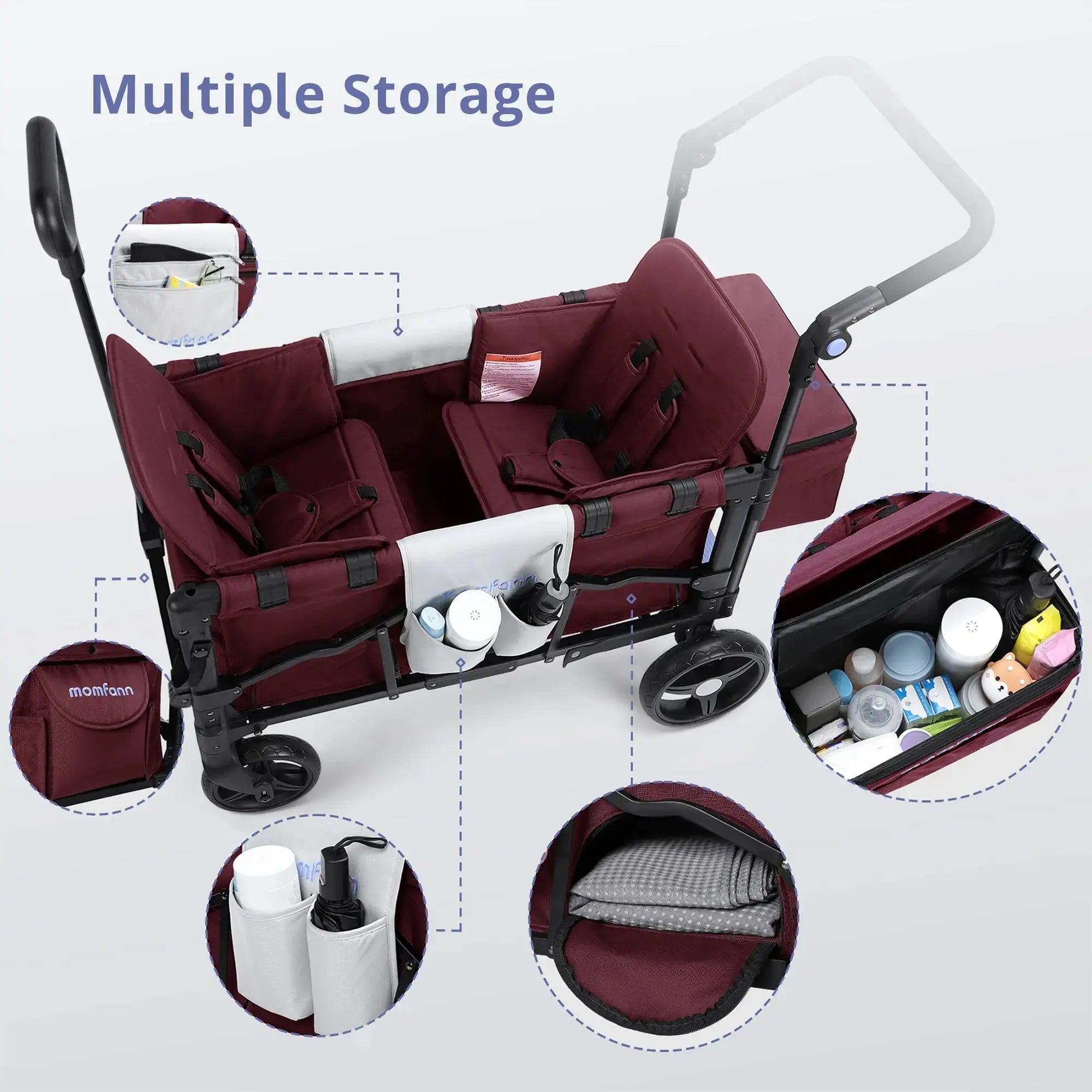 Momfann Stroller Wagon for Kids – 2-Seater All-Terrain Baby Wagon Momfann