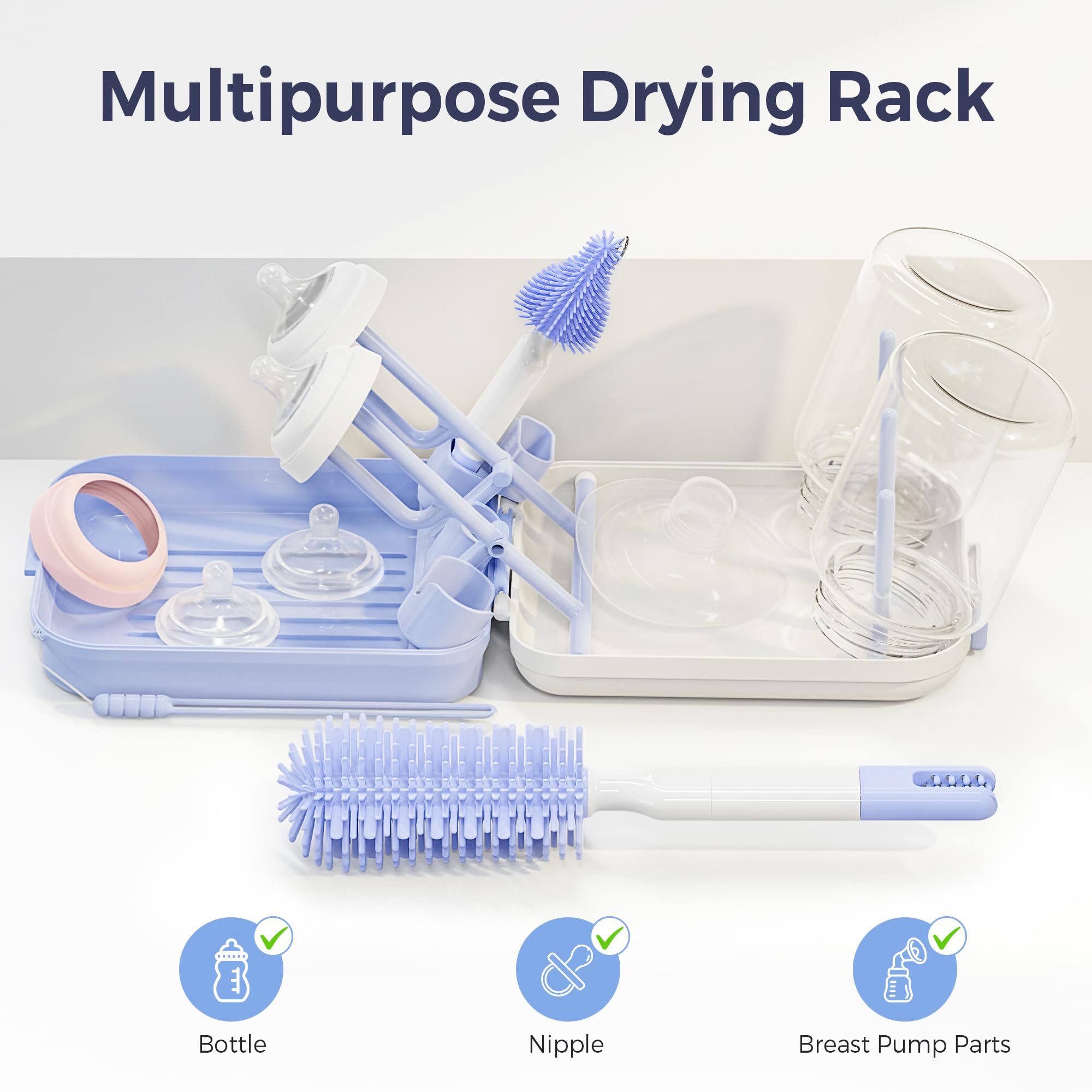 Momfann 8-in-1 Magnetic Baby Bottle Brush Set