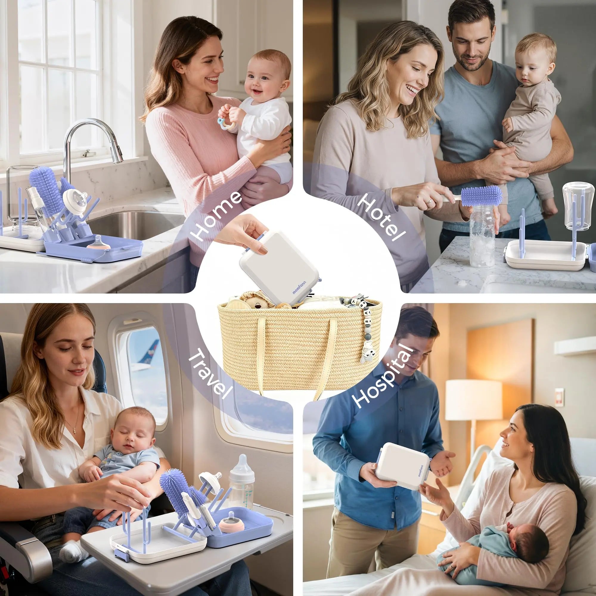 Momfann 8-in-1 Magnetic Baby Bottle Brush Set Momfann
