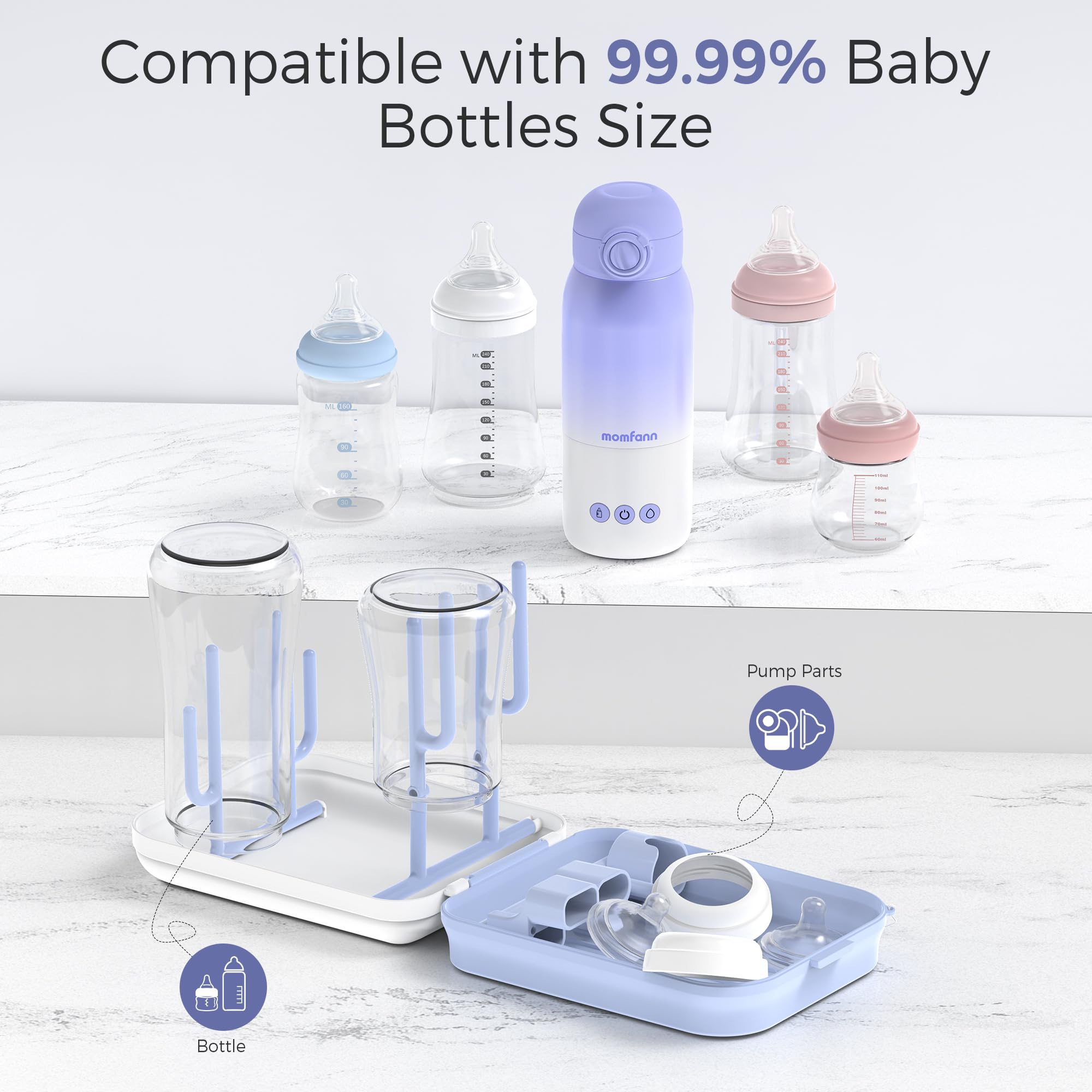 Momfann 8-in-1 Magnetic Baby Bottle Brush Set