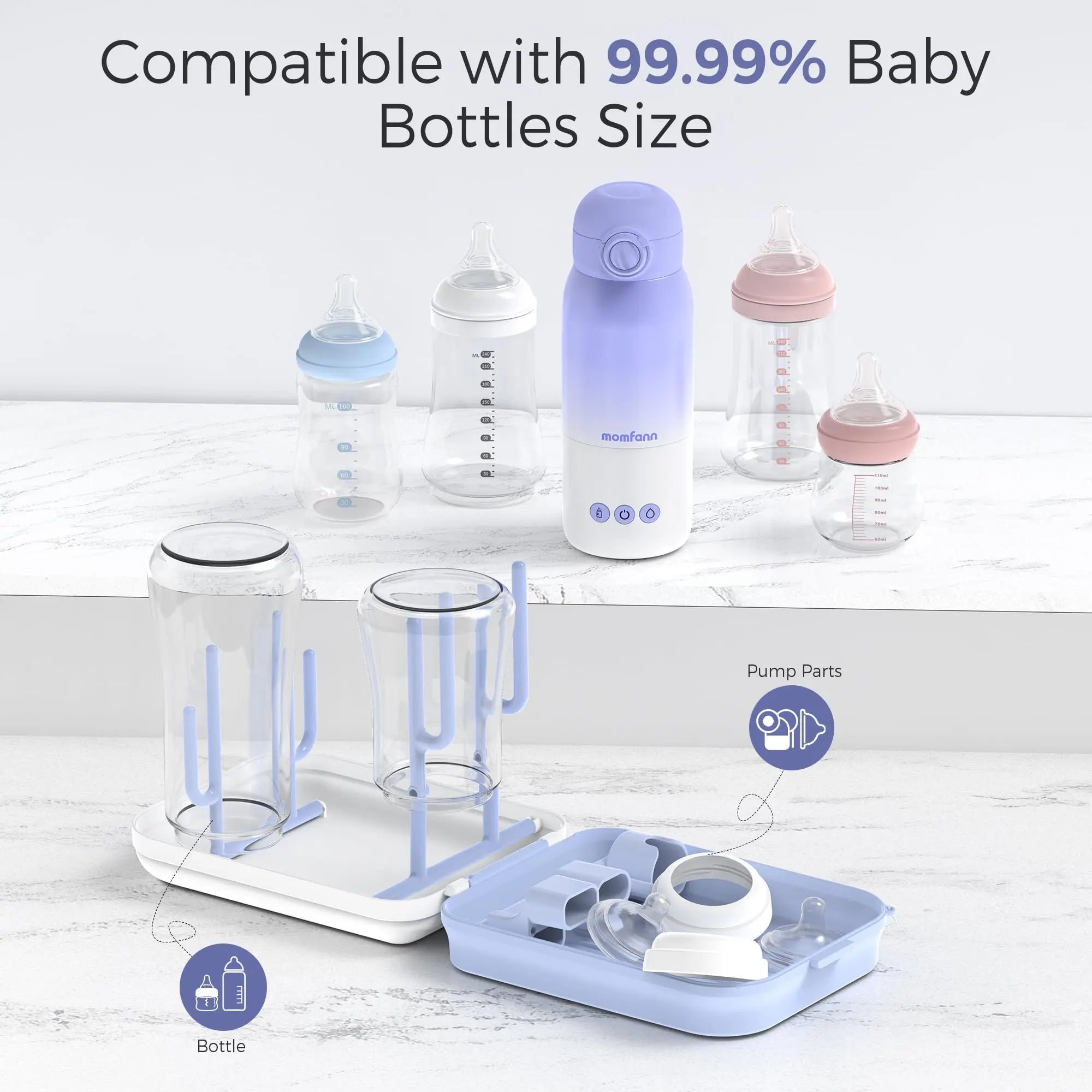 Momfann 8-in-1 Magnetic Baby Bottle Brush Set Momfann