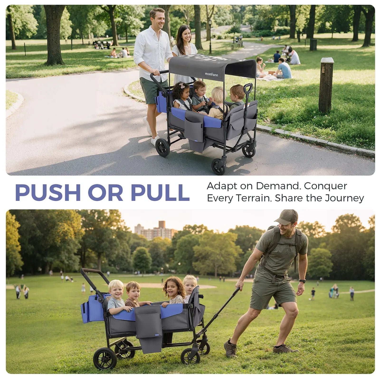 Momfann Stroller Wagon for Kids – 2-Seater All-Terrain Baby Wagon Momfann