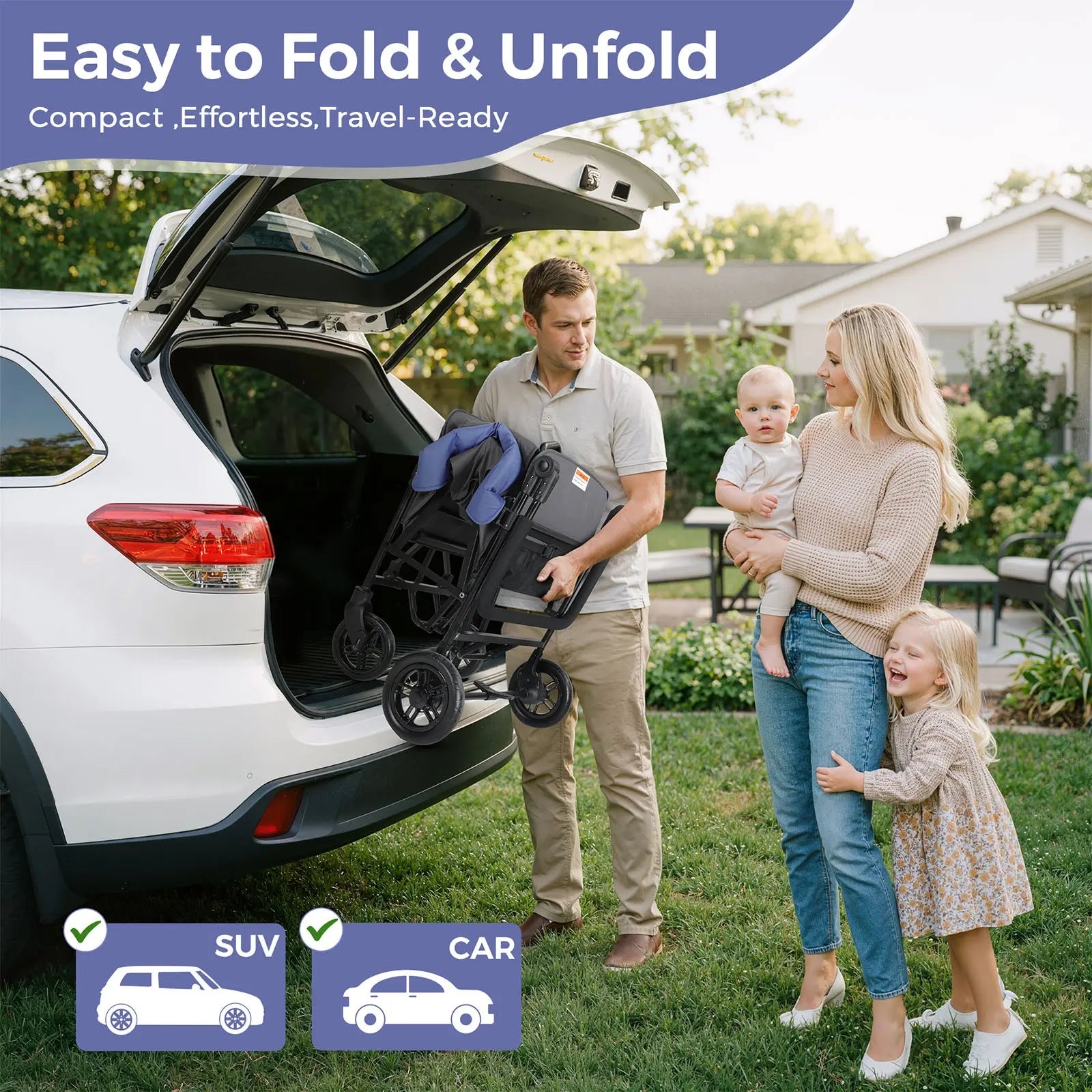 Momfann Stroller Wagon for Kids – 2-Seater All-Terrain Baby Wagon Momfann