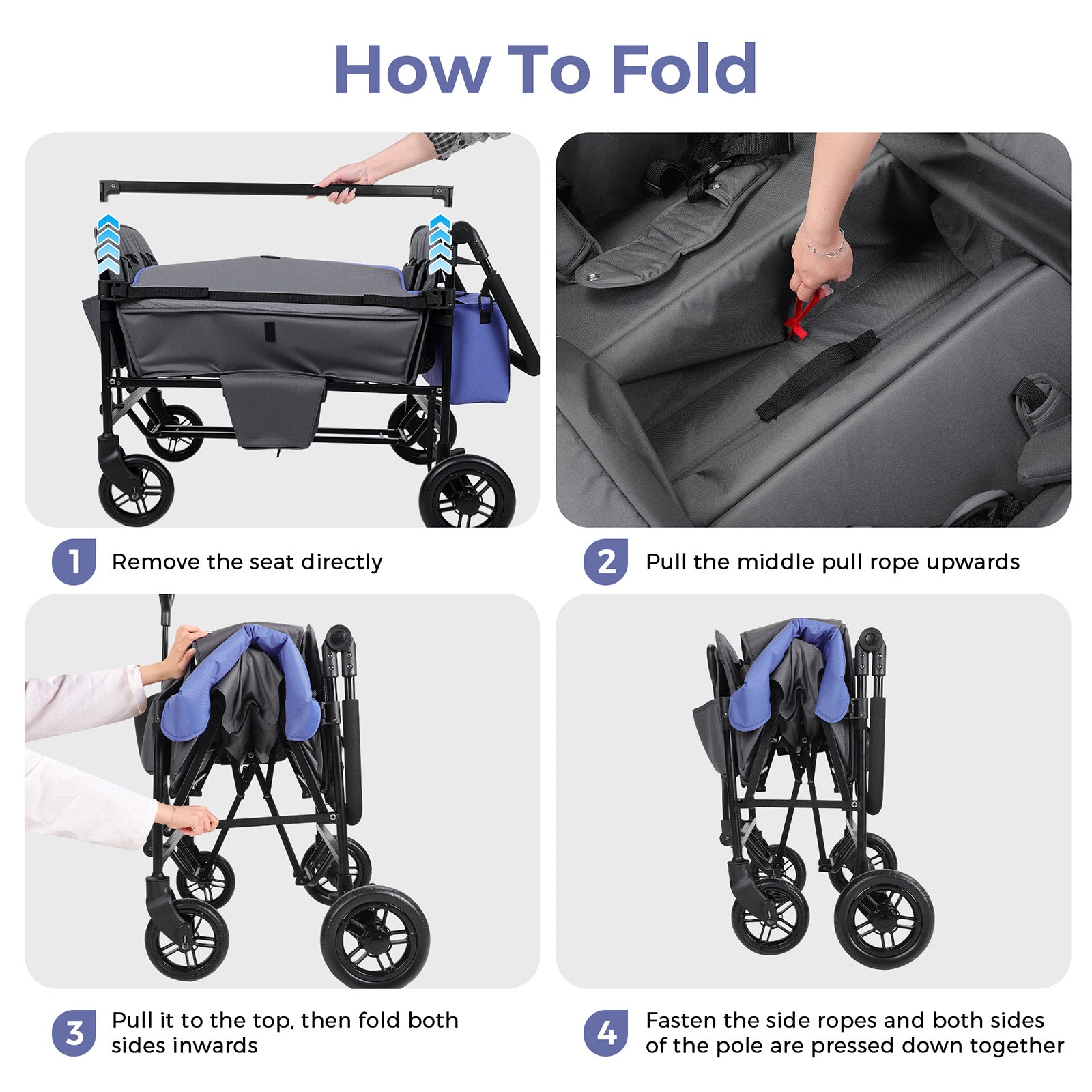 Momfann 4 Seater Kids Stroller Wagon