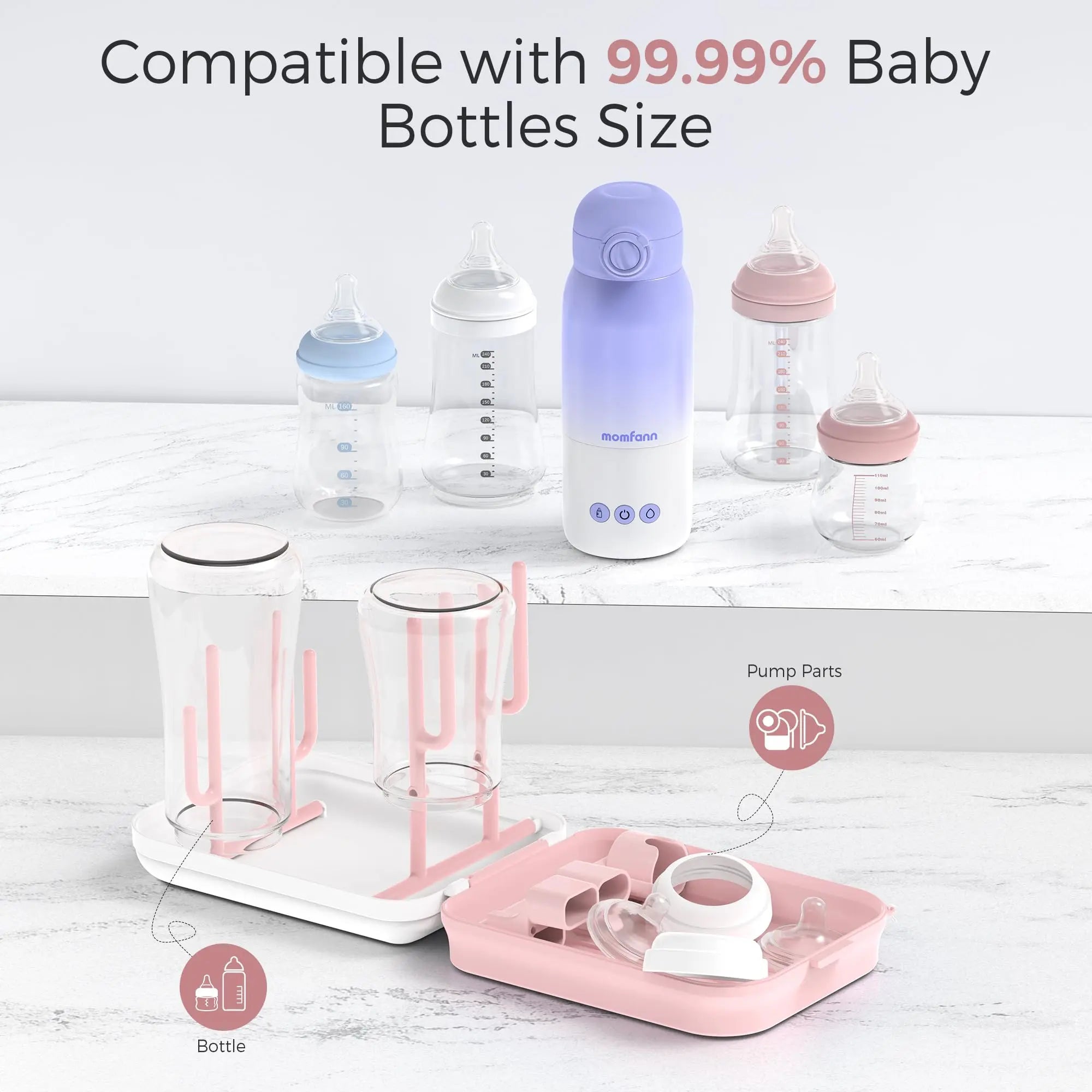 Momfann 8-in-1 Magnetic Baby Bottle Brush Set Momfann
