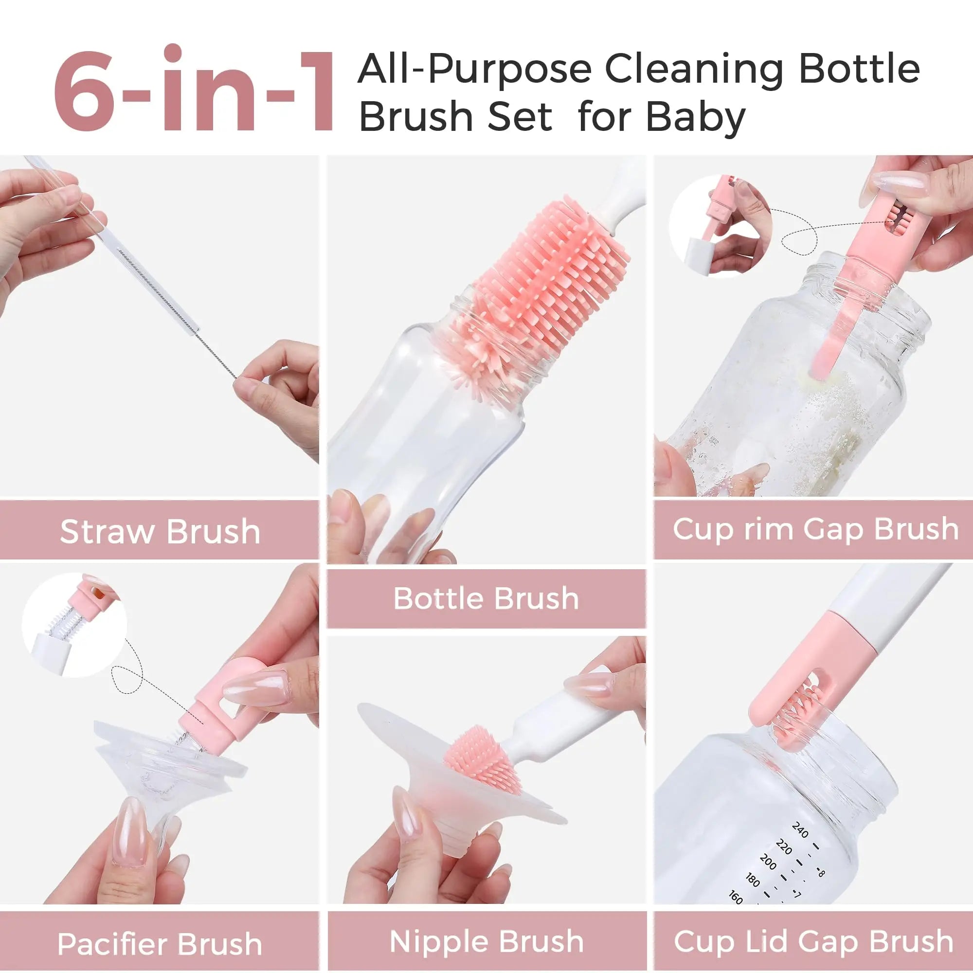 Momfann 8-in-1 Magnetic Baby Bottle Brush Set Momfann