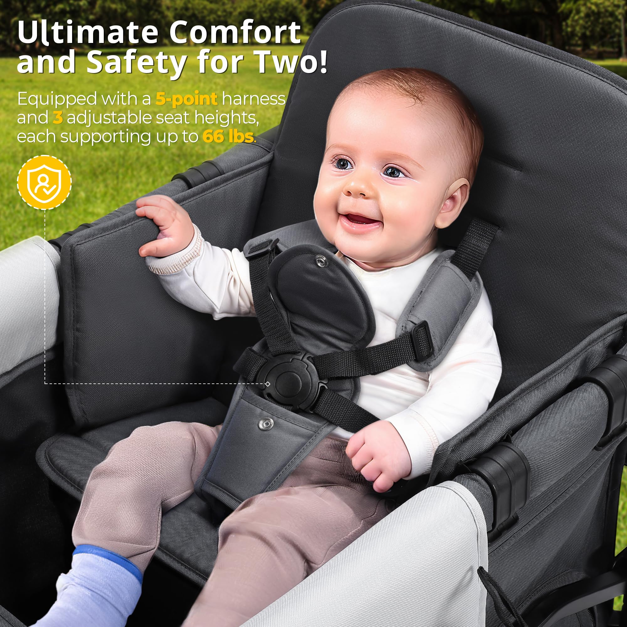 Momfann Stroller Wagon for Kids – 2-Seater All-Terrain Baby Wagon