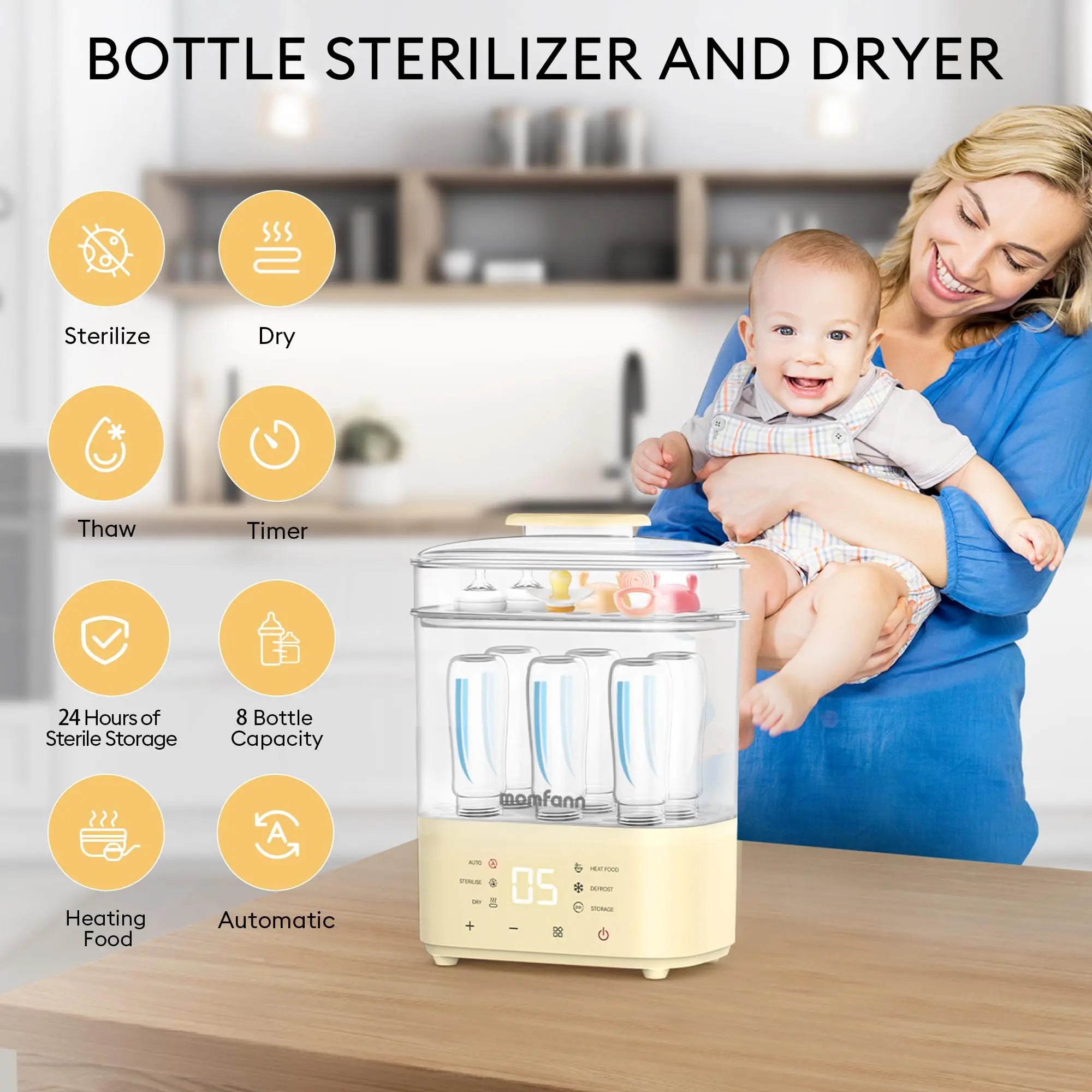 Momfann Bottle Sterilizer and Dryer – All-in-One Baby Care Solution Momfann