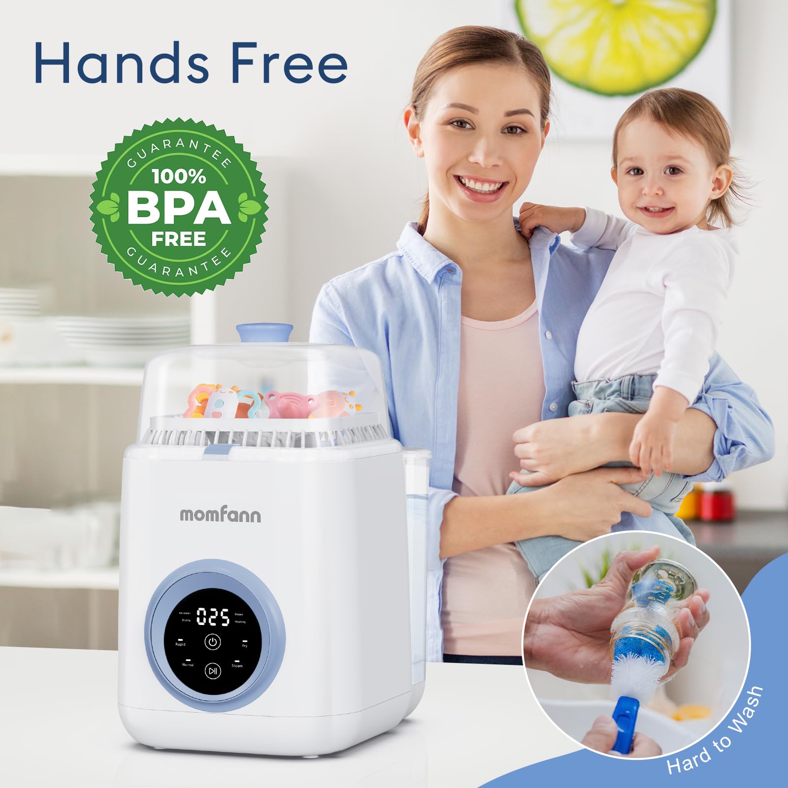 Momfann 4-in-1 Baby Bottle Washer – Sterilizer, Dryer & Cleaner