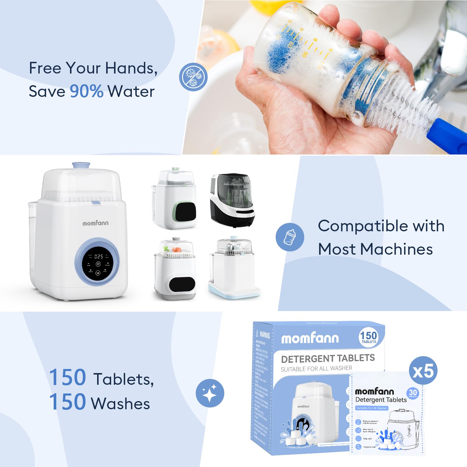 Momfann Baby Bottle Washer Detergent Tablets
