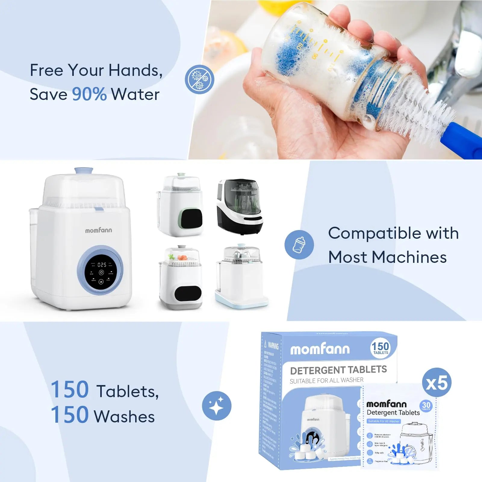Momfann Baby Bottle Washer Detergent Tablets Momfann