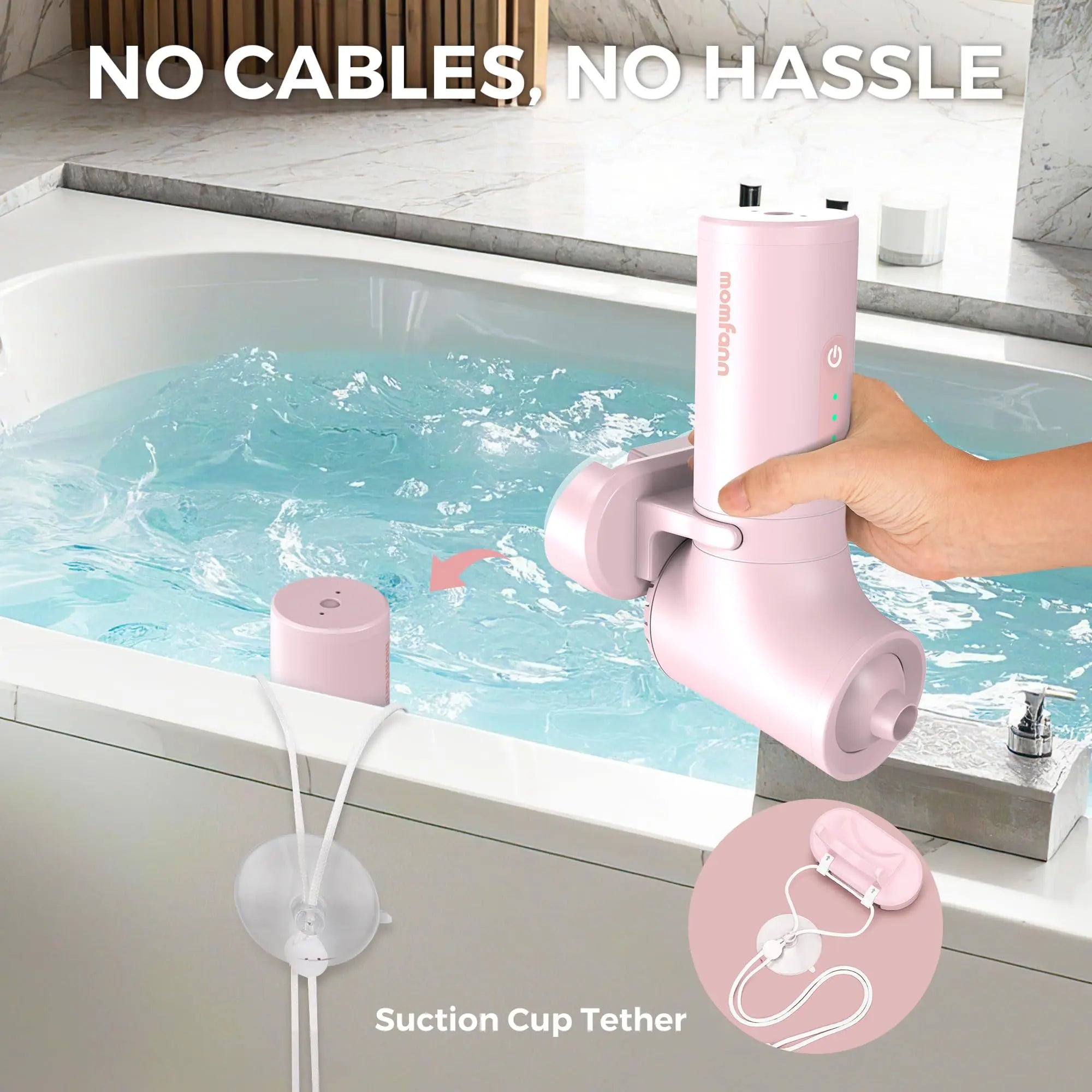 Momfann Cordless Bath Jet Spa – Portable Bathtub Accessory Momfann