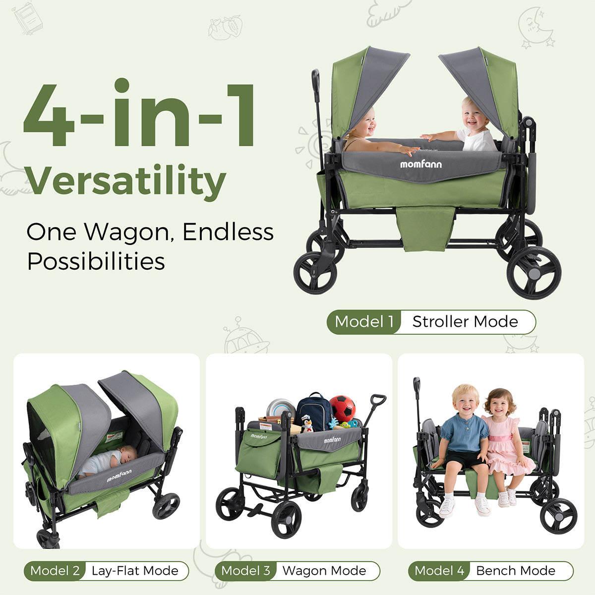 Momfann Double Stroller Wagon
