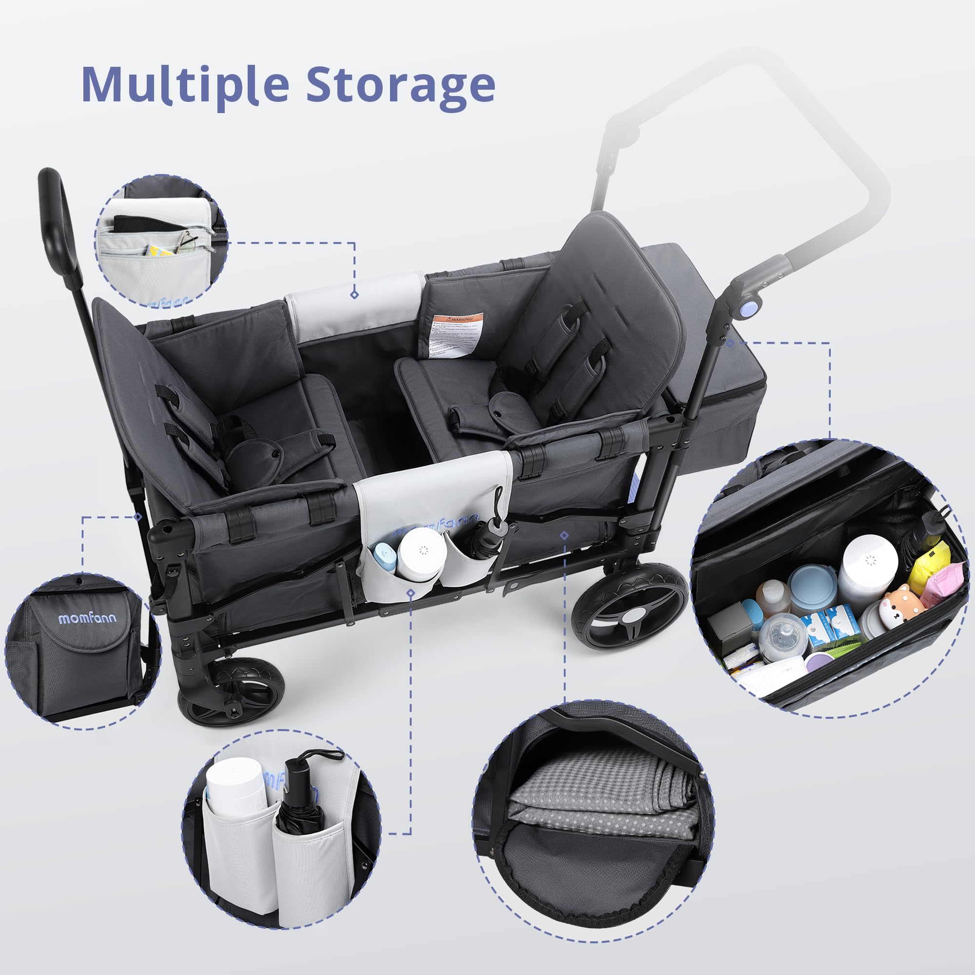 Momfann Stroller Wagon for Kids – 2-Seater All-Terrain Baby Wagon