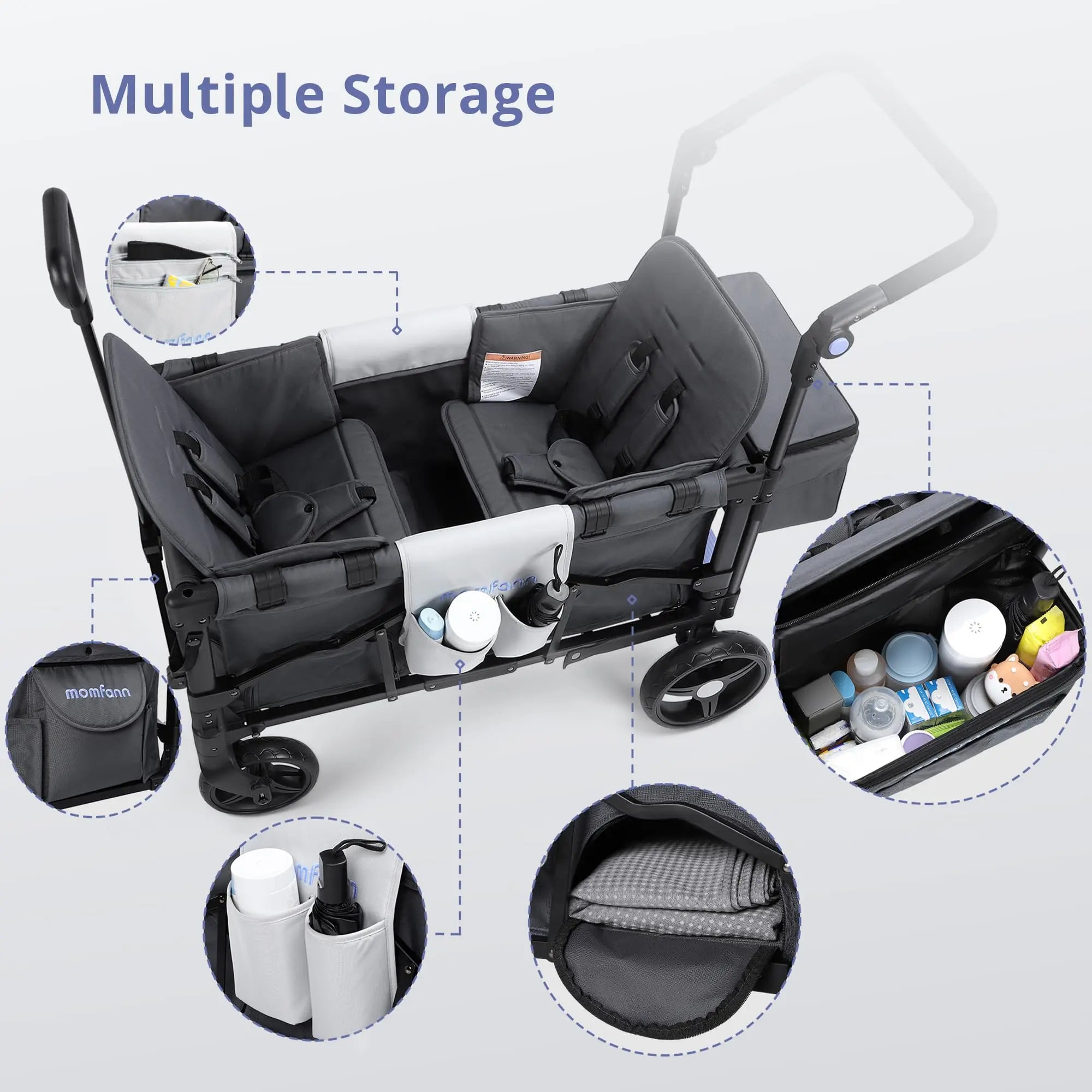 Momfann Stroller Wagon for Kids – 2-Seater All-Terrain Baby Wagon Momfann