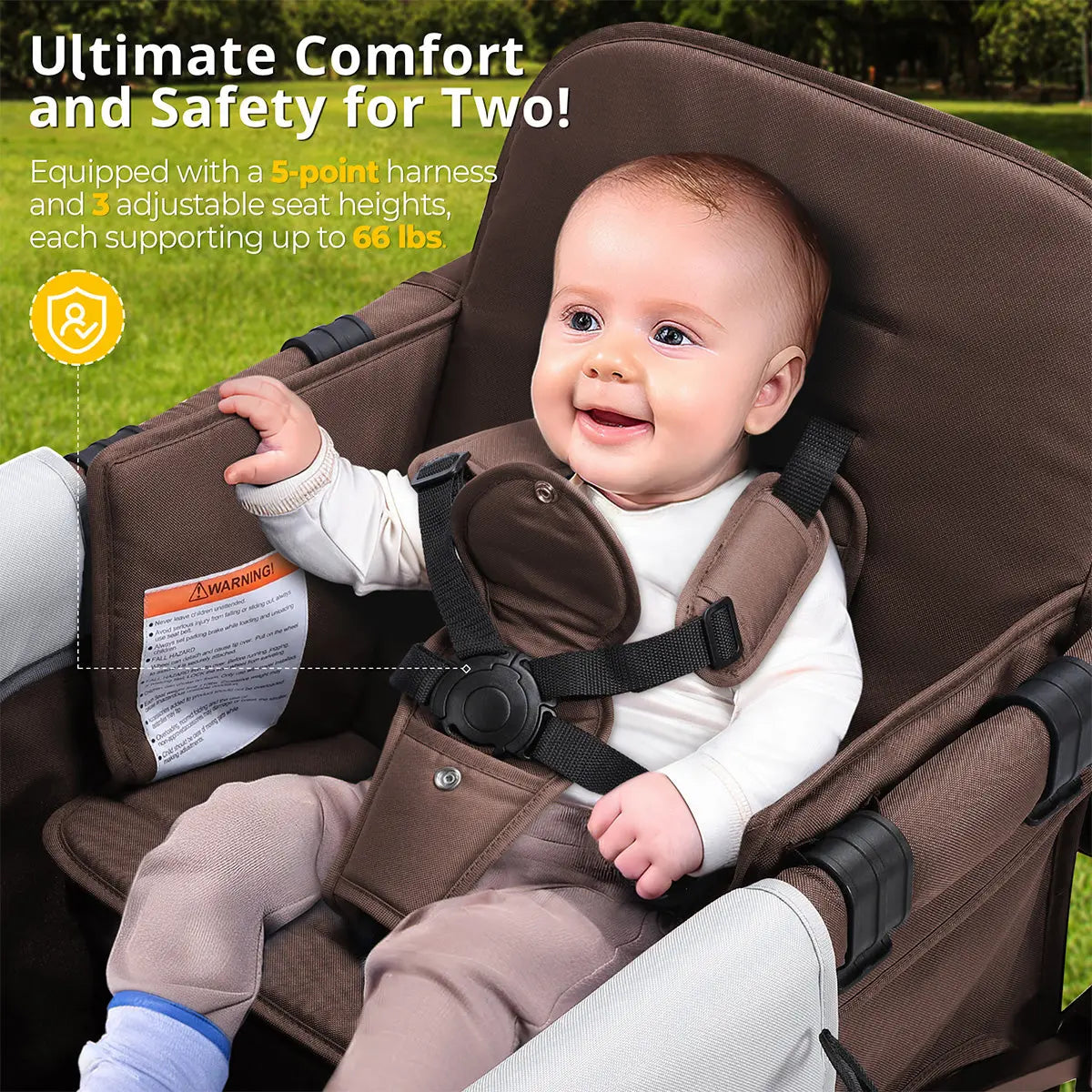 Momfann Stroller Wagon for Kids – 2-Seater All-Terrain Baby Wagon Momfann