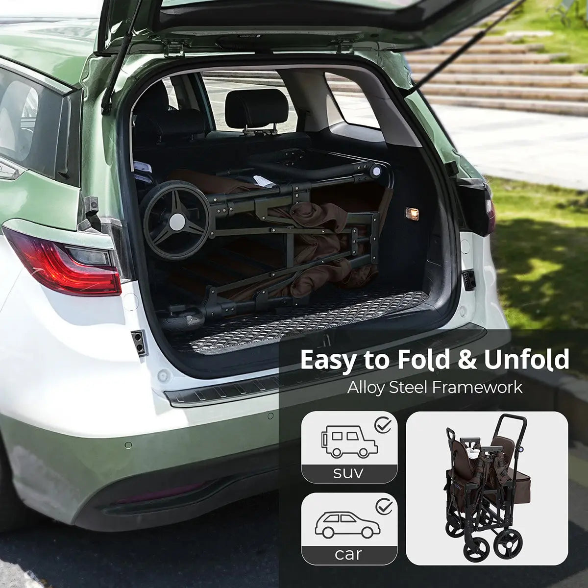 Momfann Stroller Wagon for Kids – 2-Seater All-Terrain Baby Wagon Momfann
