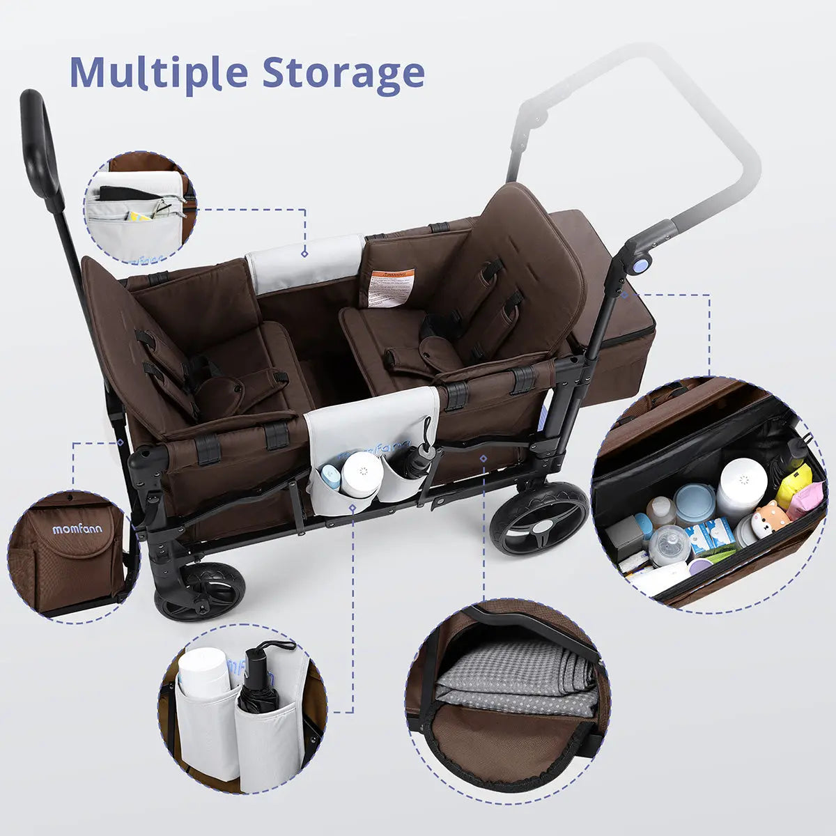 Momfann Stroller Wagon for Kids – 2-Seater All-Terrain Baby Wagon Momfann