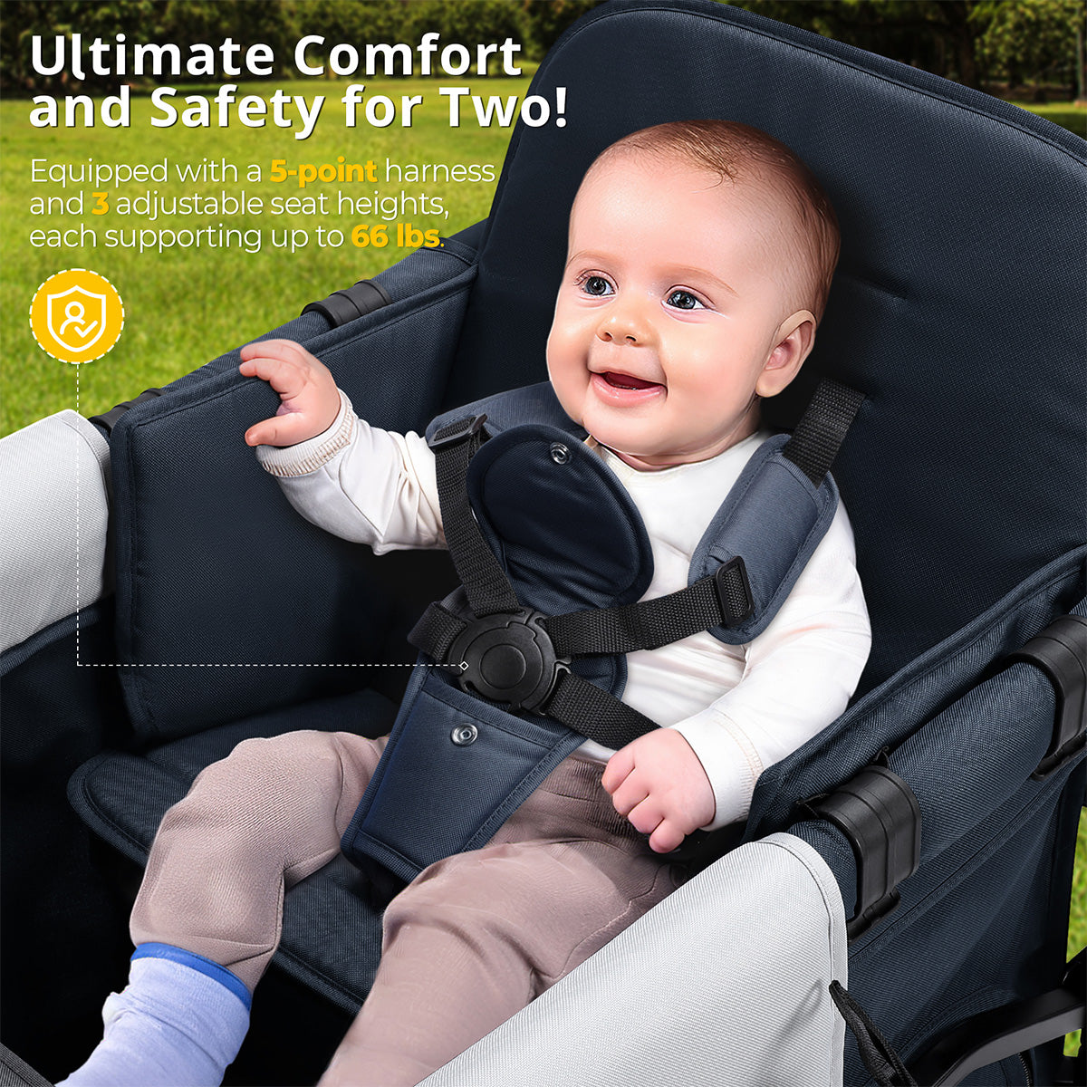 Momfann Stroller Wagon for Kids – 2-Seater All-Terrain Baby Wagon