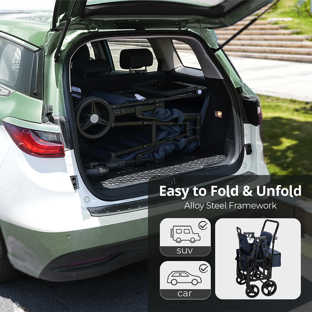 Momfann Stroller Wagon for Kids – 2-Seater All-Terrain Baby Wagon