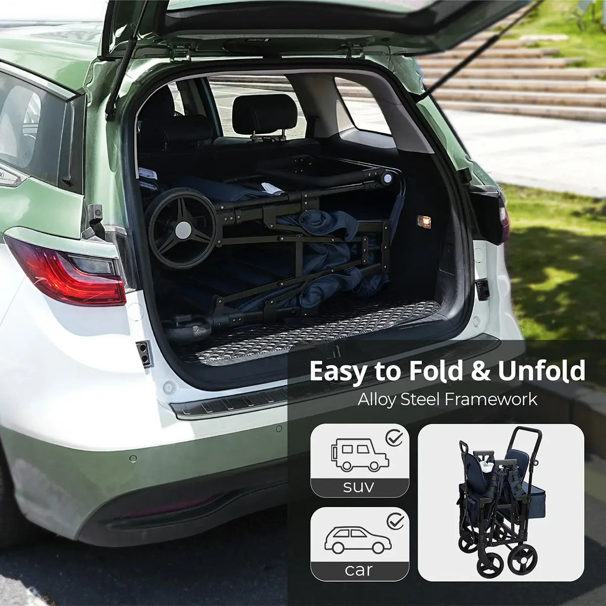 Momfann Stroller Wagon for Kids – 2-Seater All-Terrain Baby Wagon Momfann