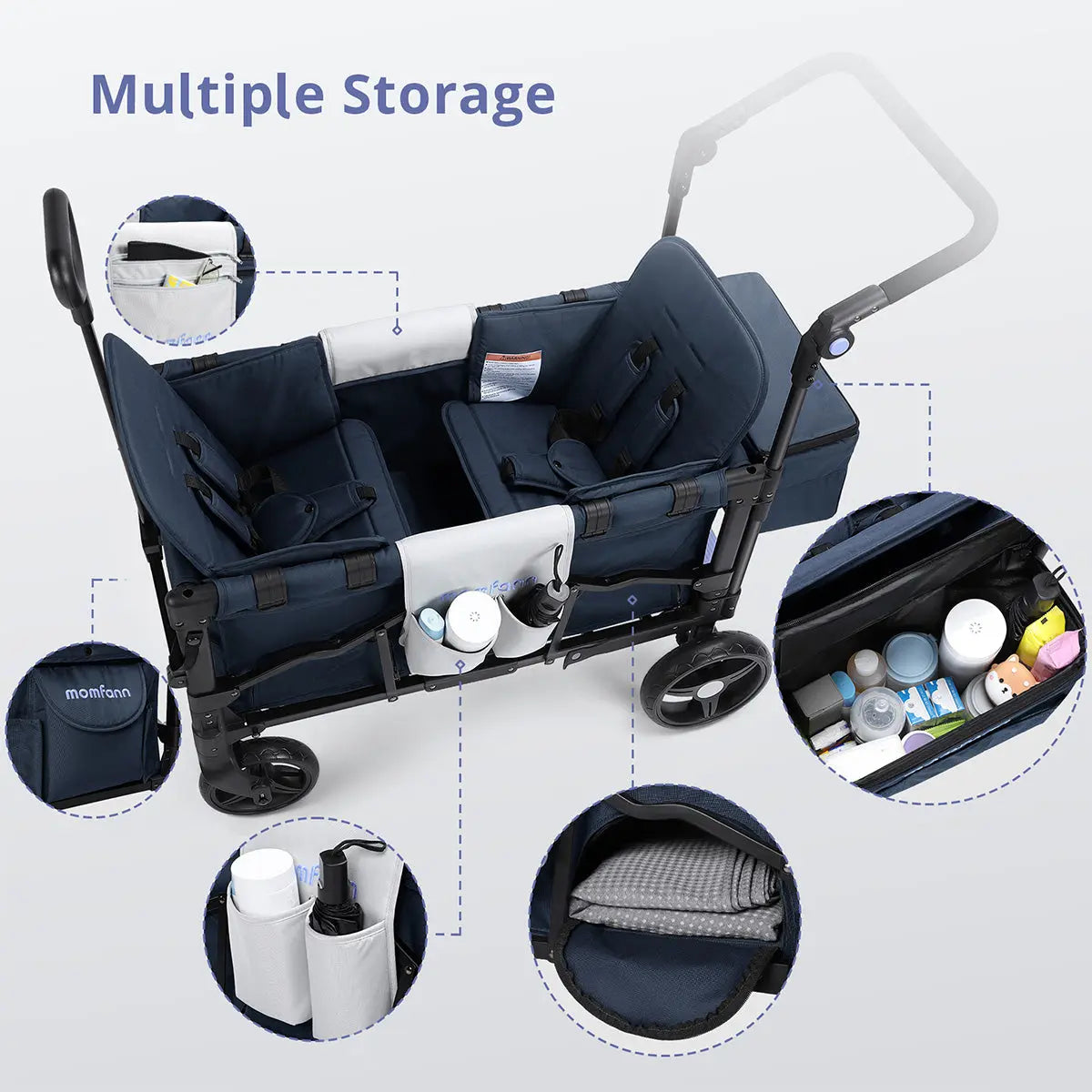 Momfann Stroller Wagon for Kids – 2-Seater All-Terrain Baby Wagon Momfann