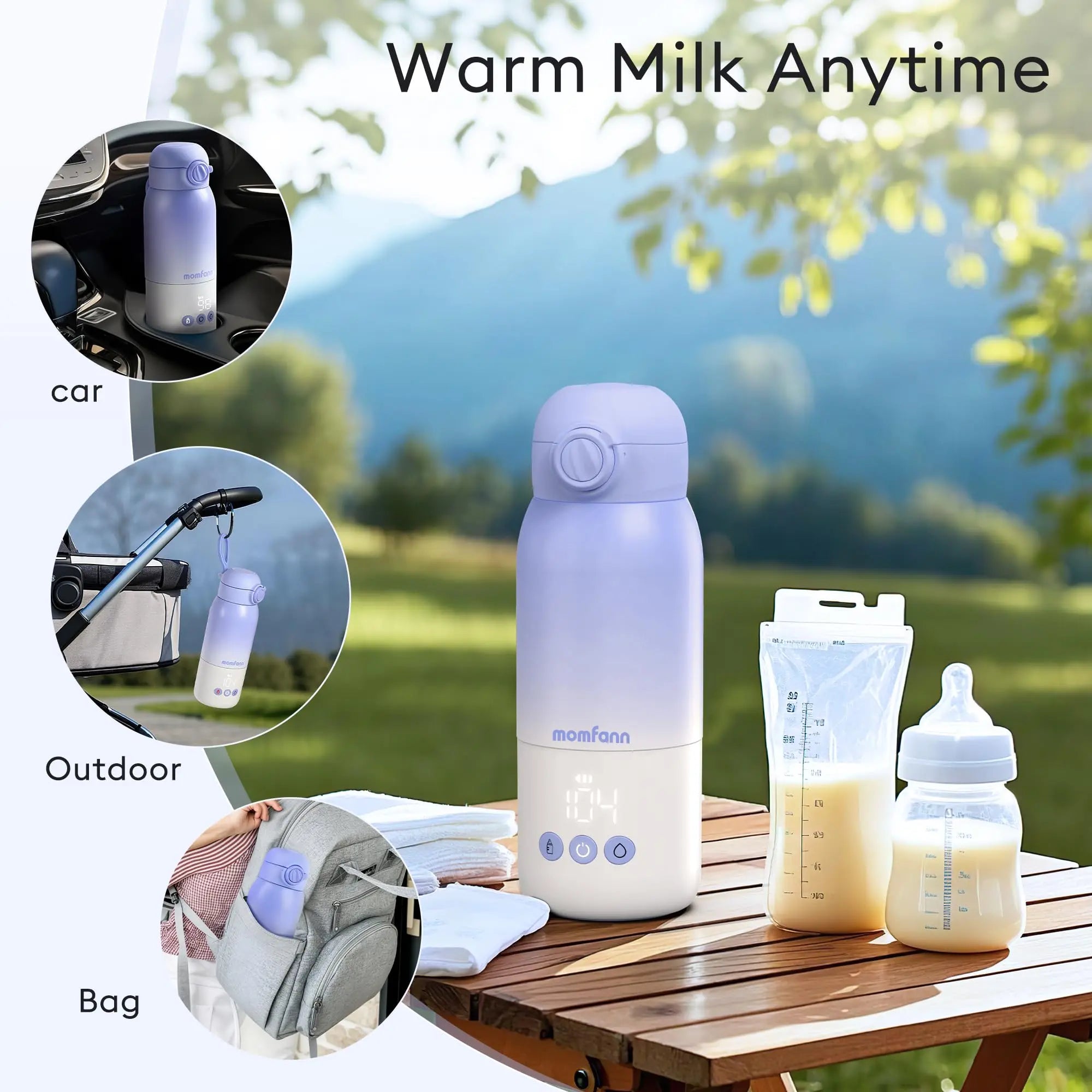 Momfann Portable Bottle Warmer – Breast Milk & Water Warmer for Travel Momfann