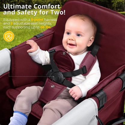 Momfann Stroller Wagon for Kids – 2-Seater All-Terrain Baby Wagon Momfann