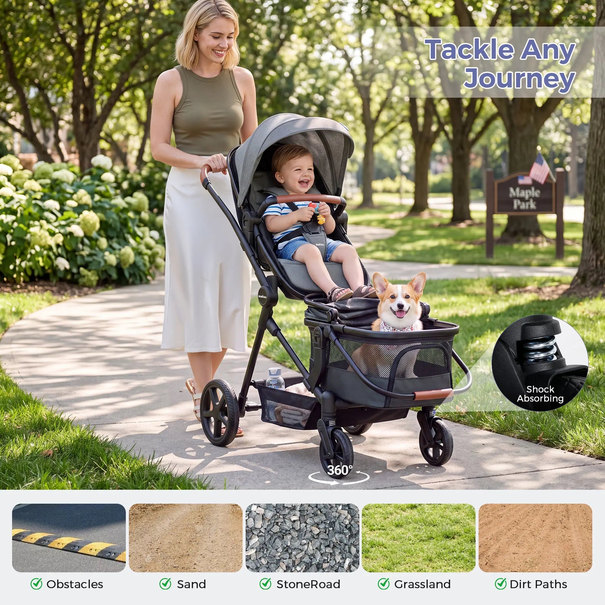 Momfann Wagon Stroller for Baby and Pet Momfann