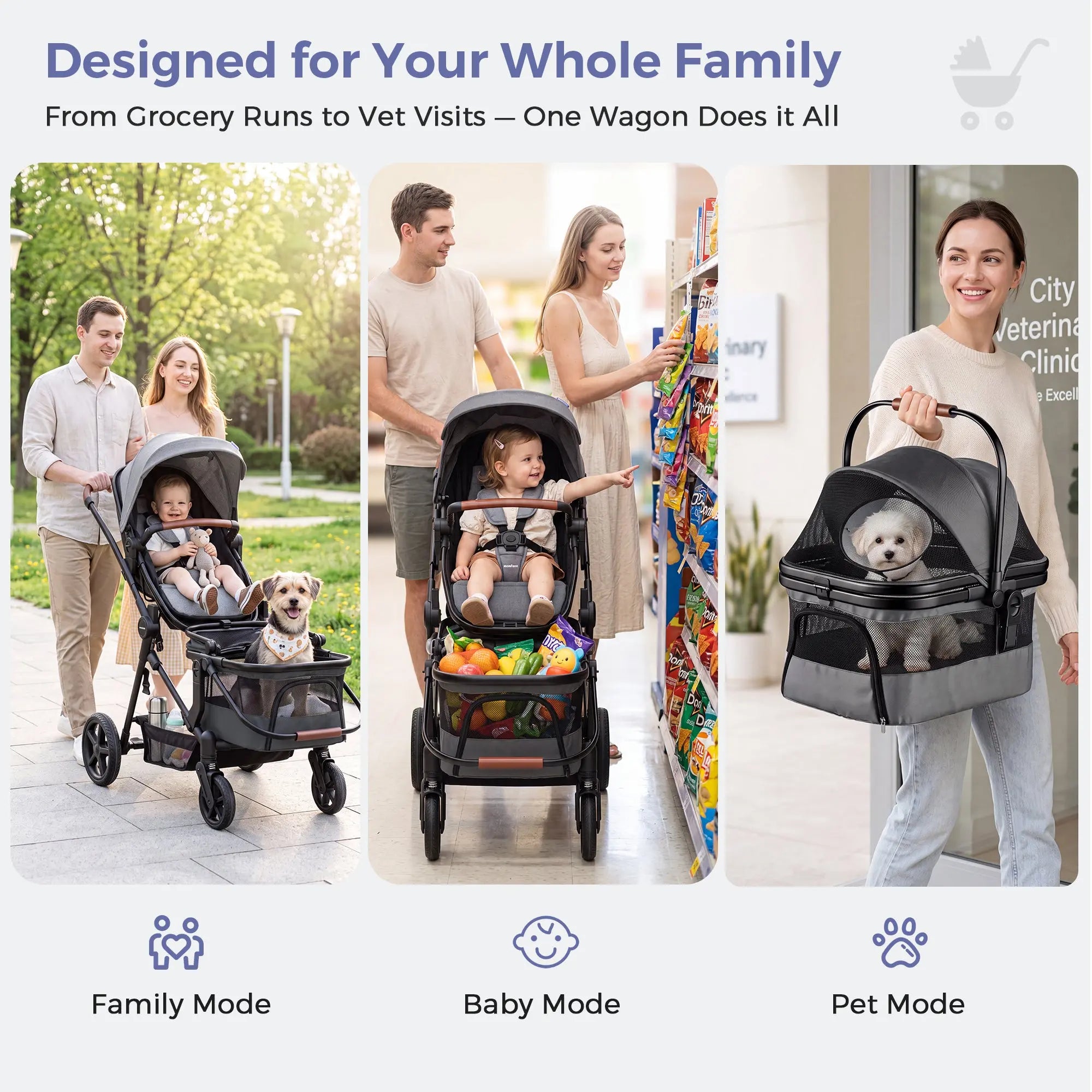 Momfann Wagon Stroller for Baby and Pet Momfann