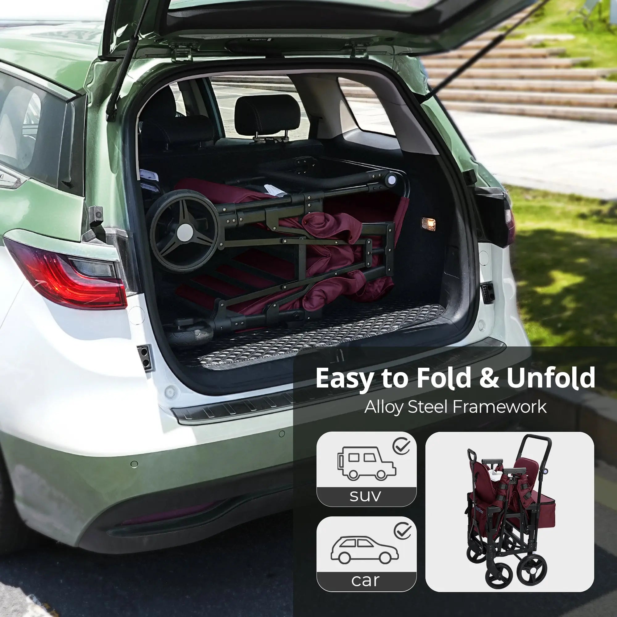 Momfann Stroller Wagon for Kids – 2-Seater All-Terrain Baby Wagon Momfann