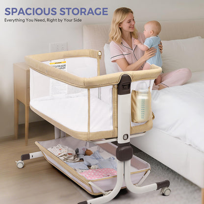 Momfann Bassinet Bedside Sleeper – Adjustable Baby Crib for Newborns
