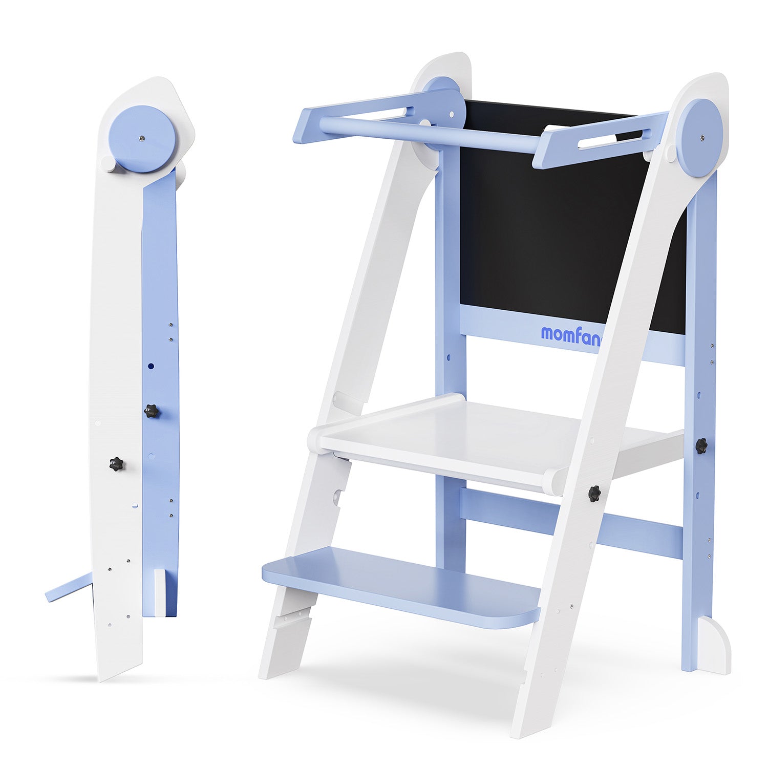 Momfann Foldable Toddler Tower – Kids Kitchen Step Stool Helper