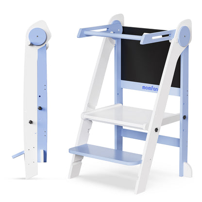 Momfann Foldable Toddler Tower – Kids Kitchen Step Stool Helper