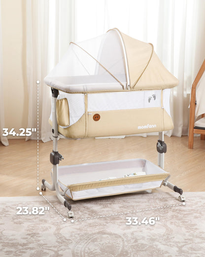 Momfann Bassinet Bedside Sleeper – Adjustable Baby Crib for Newborns