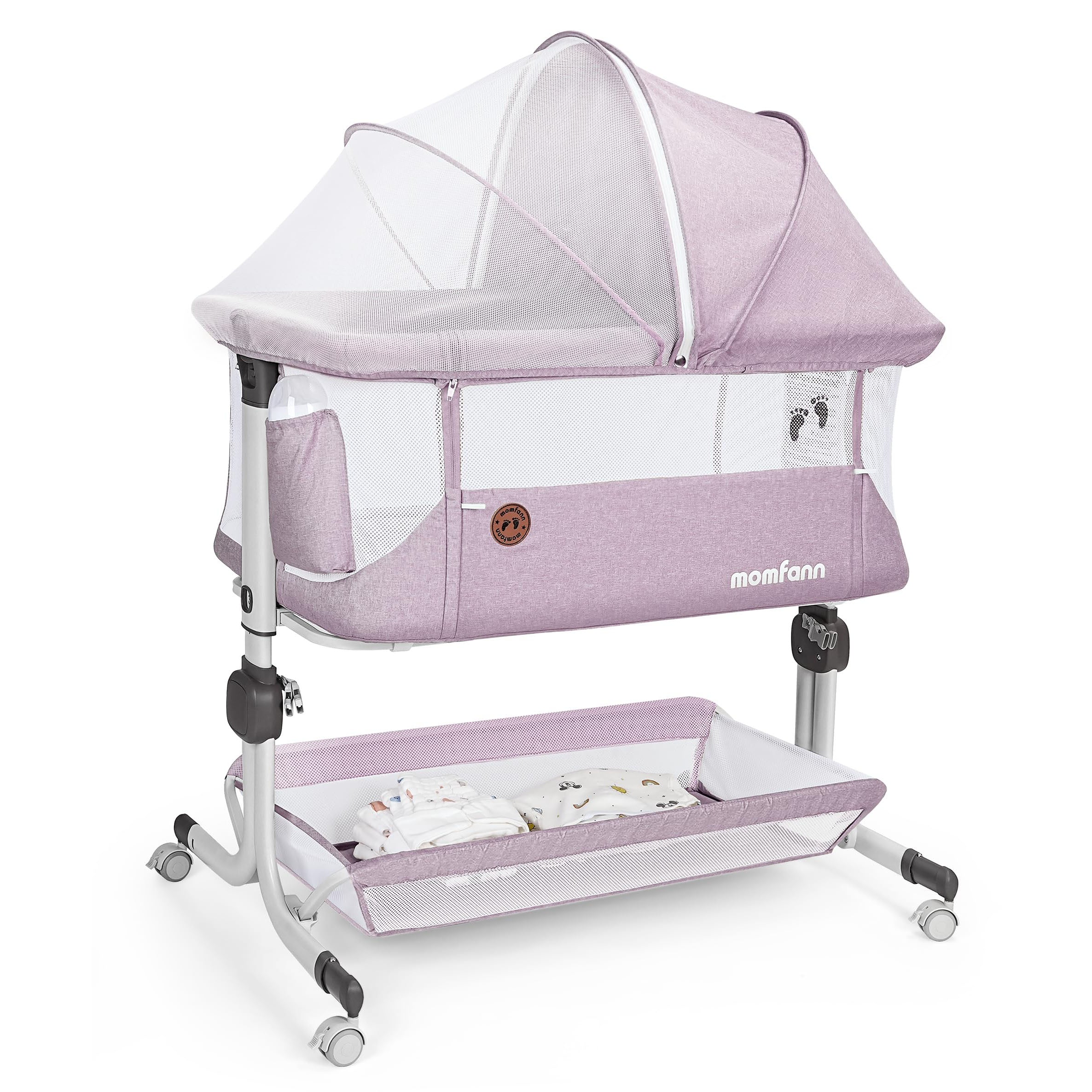 Momfann Bassinet Bedside Sleeper – Adjustable Baby Crib for Newborns
