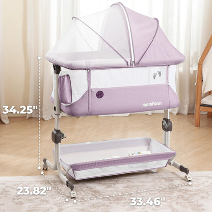 Momfann Bassinet Bedside Sleeper – Adjustable Baby Crib for Newborns