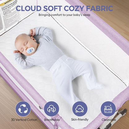 Momfann Bassinet Bedside Sleeper – Adjustable Baby Crib for Newborns