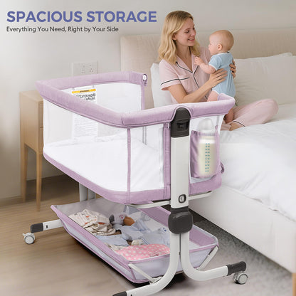 Momfann Bassinet Bedside Sleeper – Adjustable Baby Crib for Newborns
