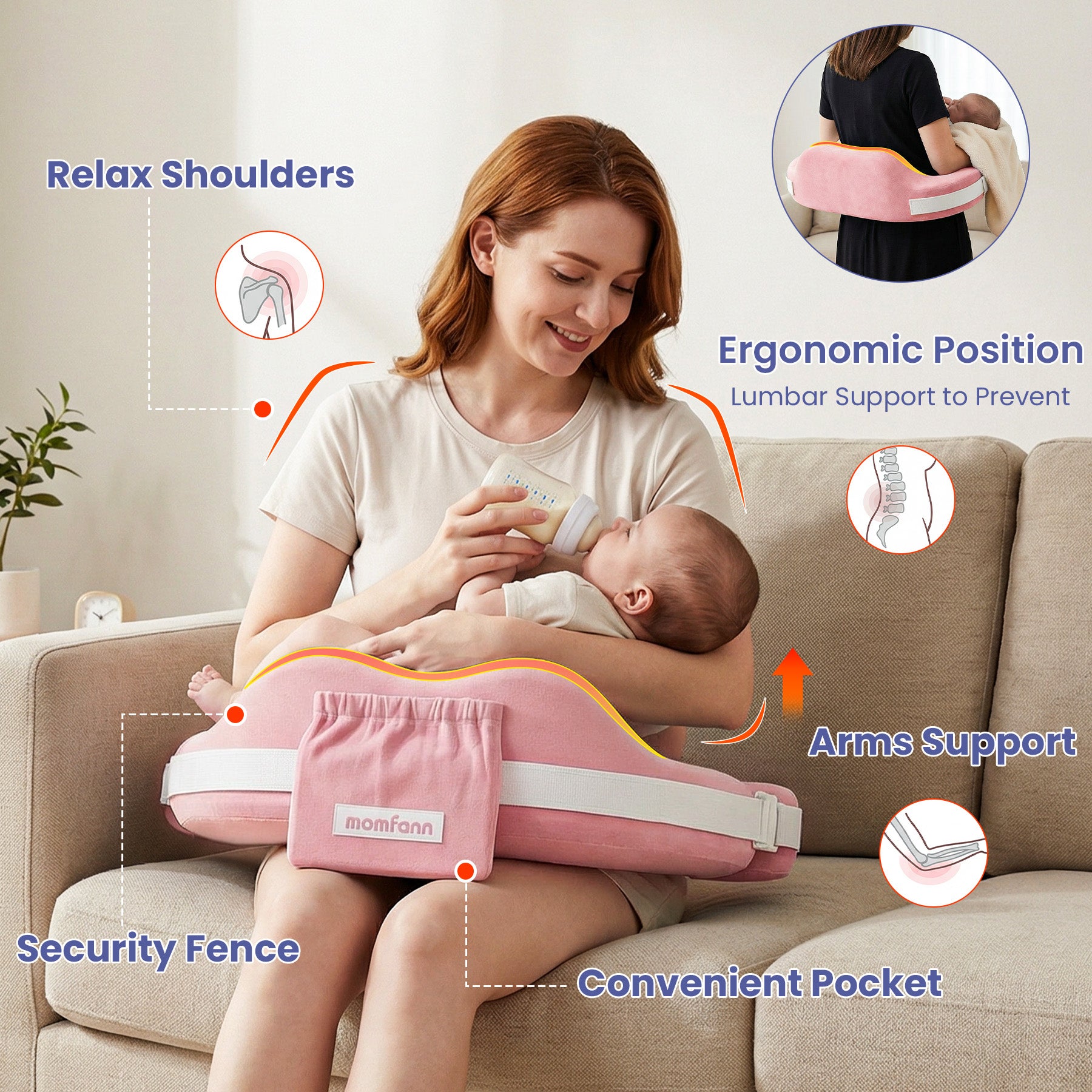 Momfann Safety Guard Nursing Pillow
